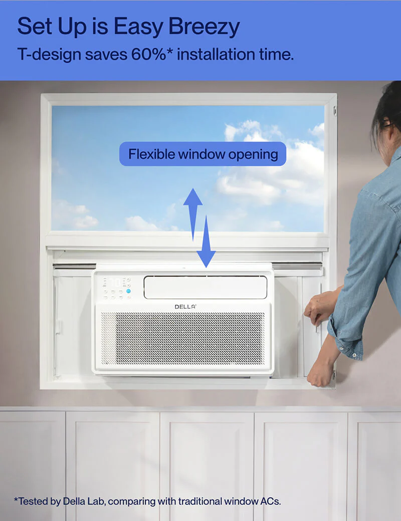 DELLA Miri Series 8000 BTU Smart Inverter Window Air Conditioner Ultra Quiet AC Cools up to 350 Sq.Ft. - Image 3