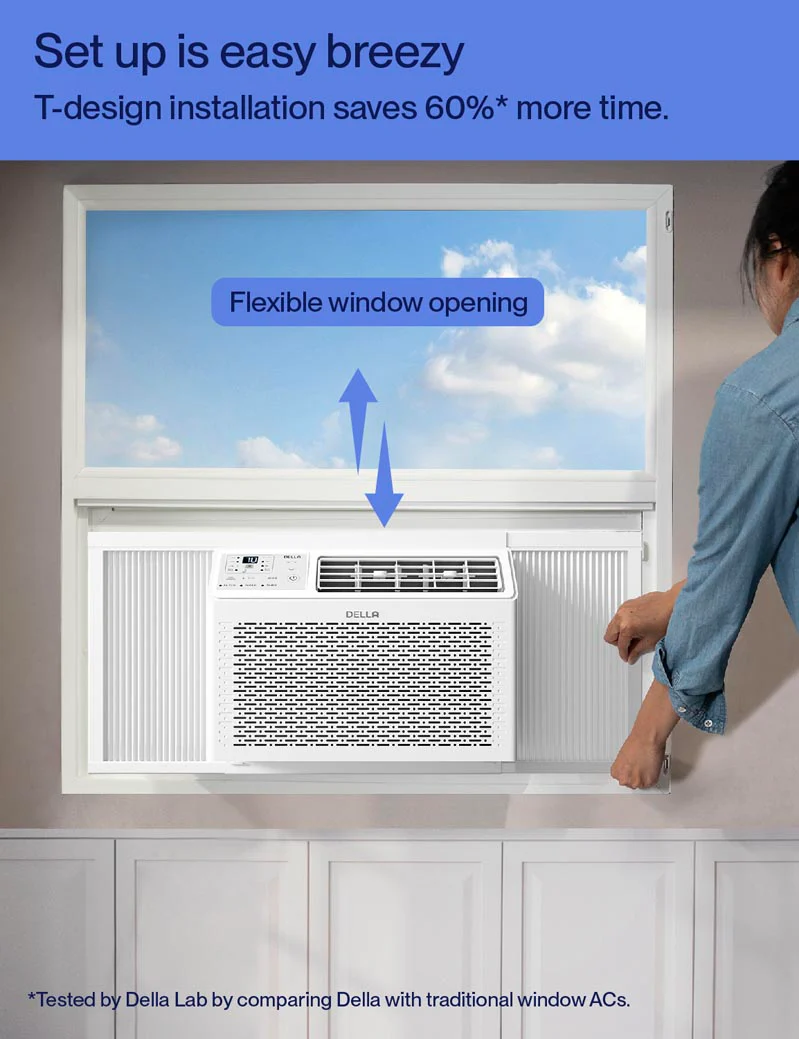 DELLA Fenestra Series 10000 BTU Smart Window AC with Remote/App Control, Cools Up to 450 Sq. Ft - Image 3