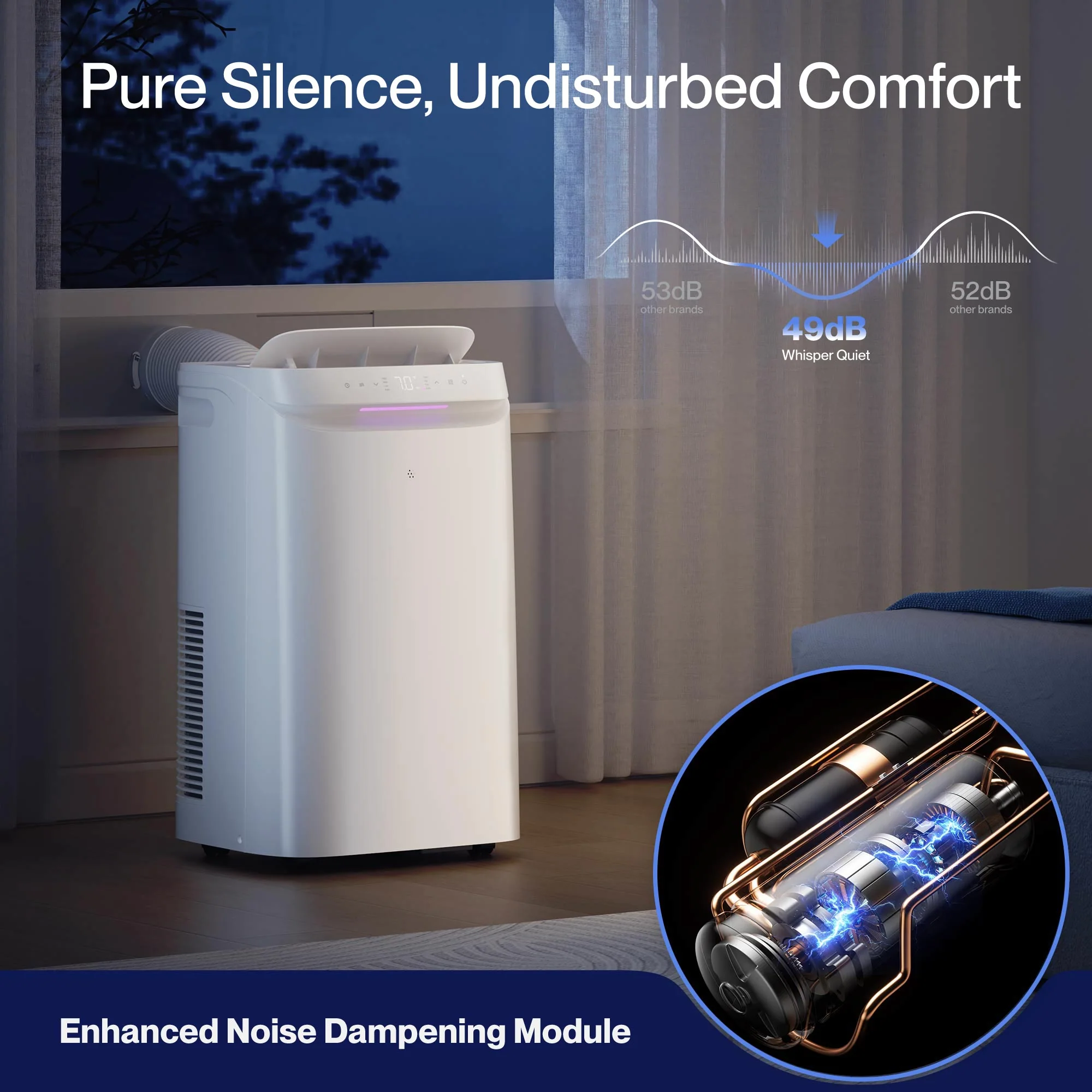 DELLA 14,000 BTU Drainage-Free Portable Air Conditioner for Rooms Up to 450 Sq. Ft. - Image 4