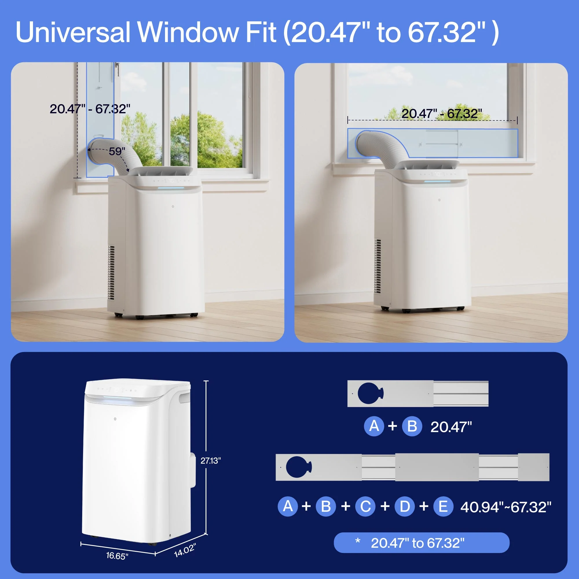 DELLA 14,000 BTU Drainage-Free Portable Air Conditioner for Rooms Up to 450 Sq. Ft. - Image 8