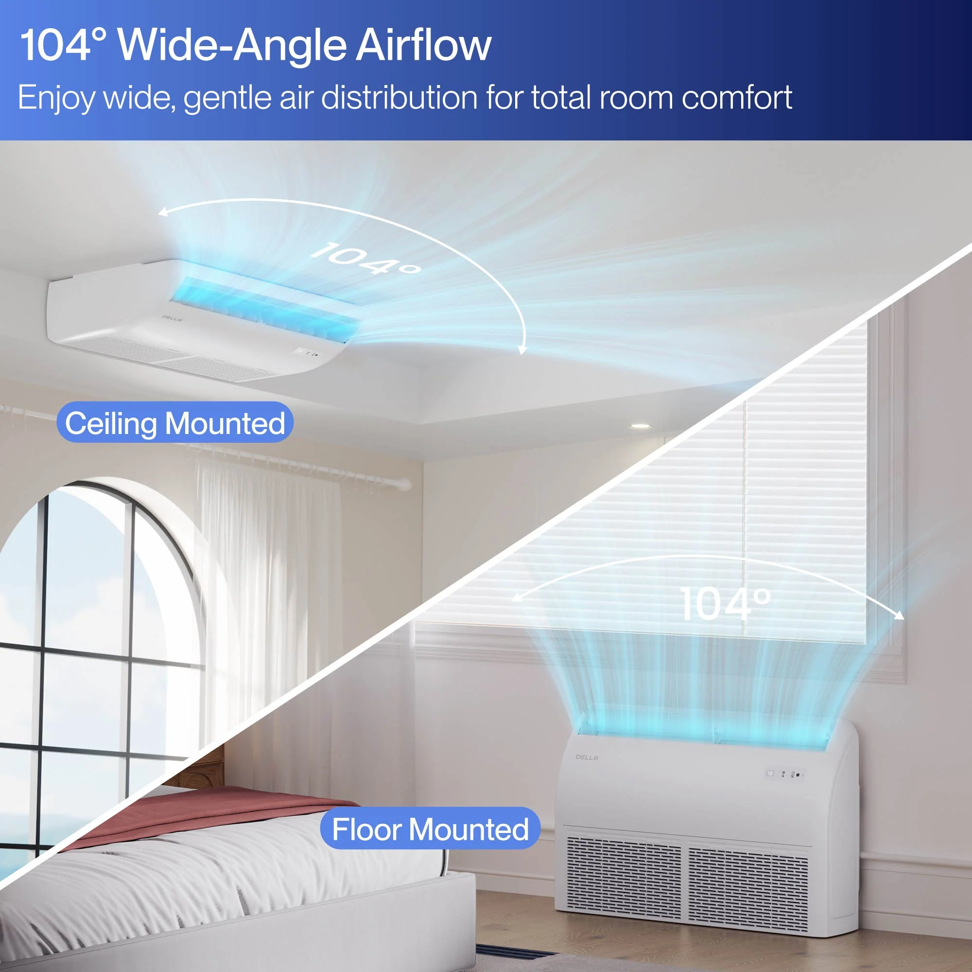 DELLA 18000 BTU 20.5 SEER2 Floor Mounted Mini Split AC - Up to 1000 Sq. Ft. - Image 3