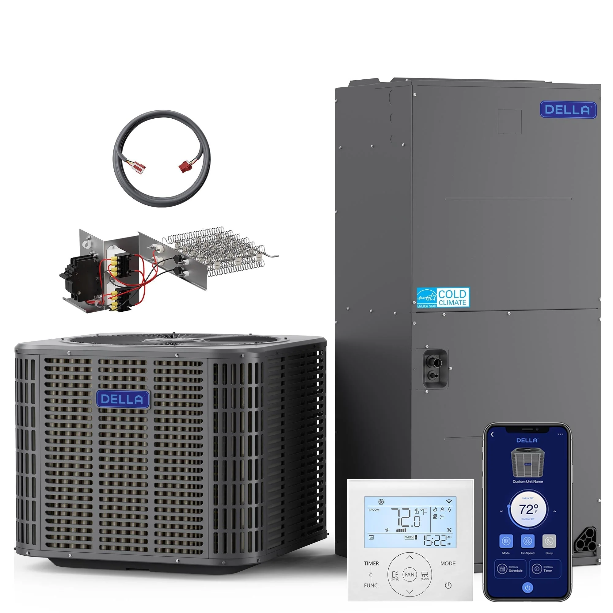 DELLA 24,000 BTU 18 SEER2 Ducted Central Air Conditioner with Air Handler - Image 181