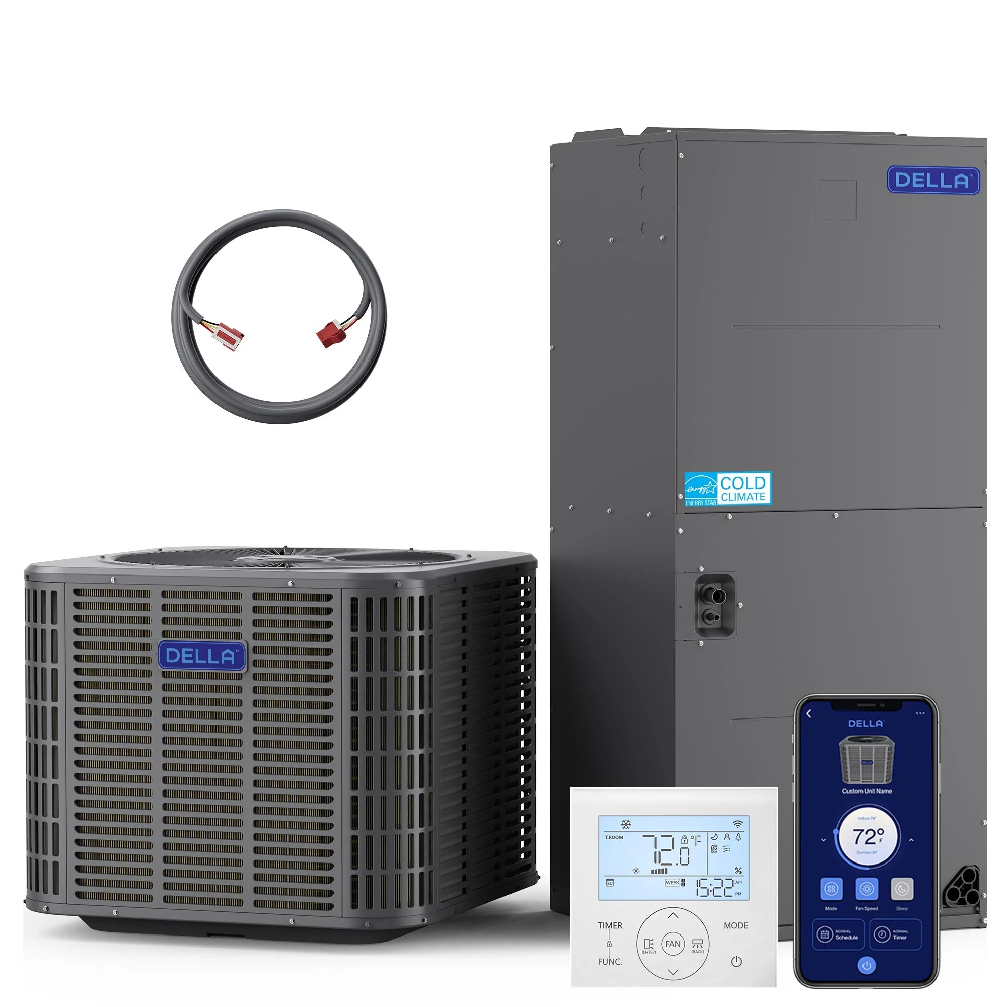 DELLA 47,000 BTU 18 SEER2 Ducted Central Air Conditioner with Air Handler - Image 141