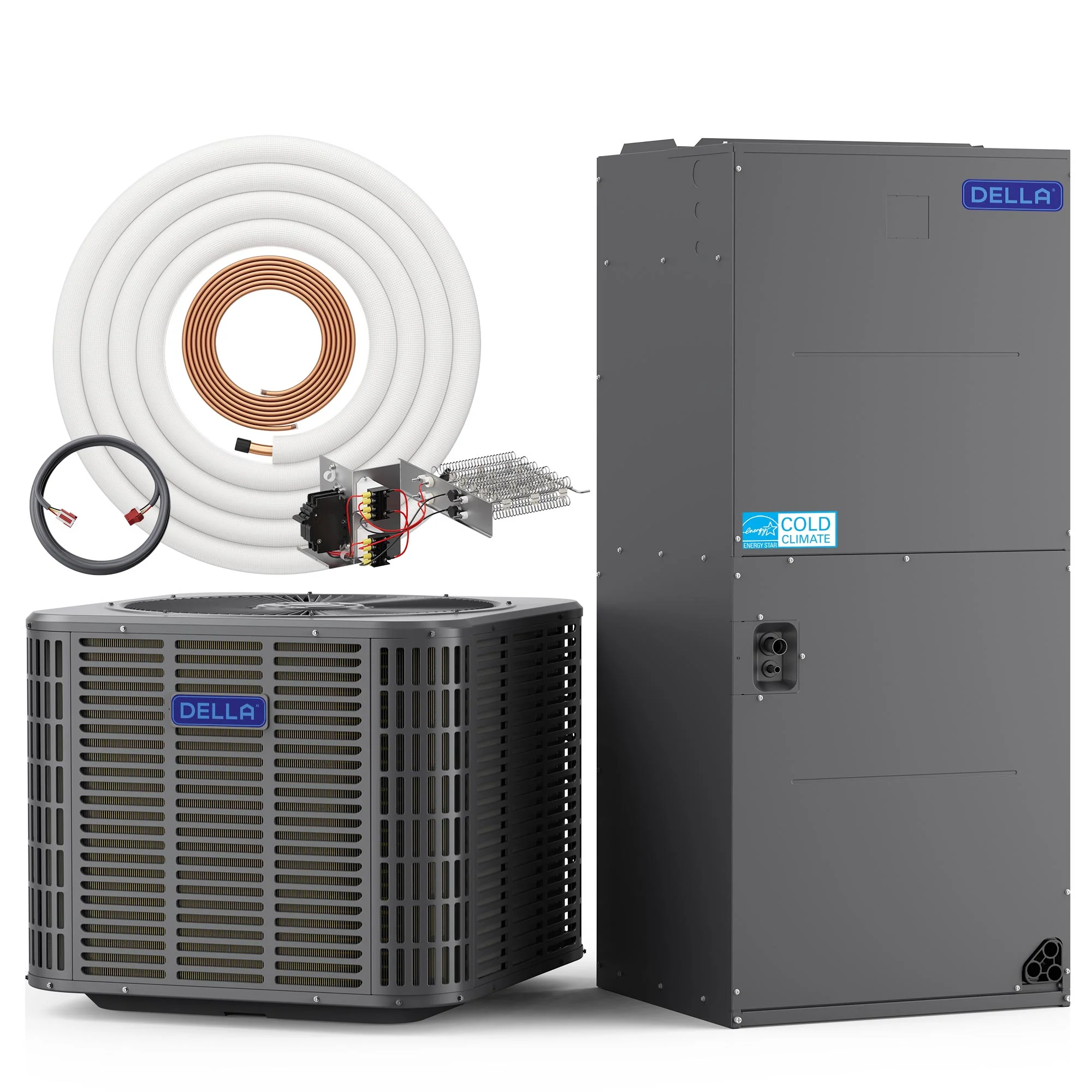 DELLA 47,000 BTU 18 SEER2 Ducted Central Air Conditioner with Air Handler - Image 55