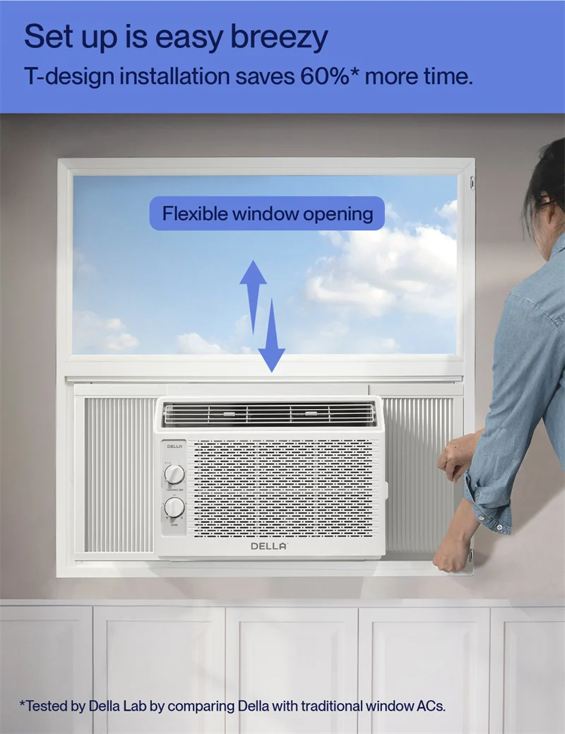 DELLA Fenestra Series 5000 BTU Window Air Conditioner, Cools Up to 150 Sq. Ft. - Image 3