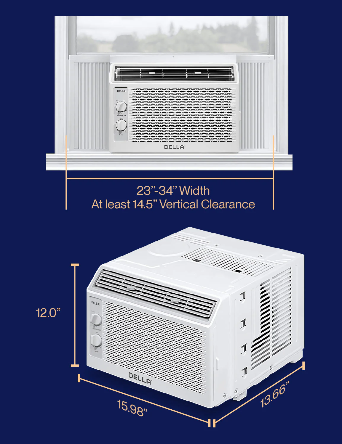 DELLA Fenestra Series 5000 BTU Window Air Conditioner, Cools Up to 150 Sq. Ft. - Image 5