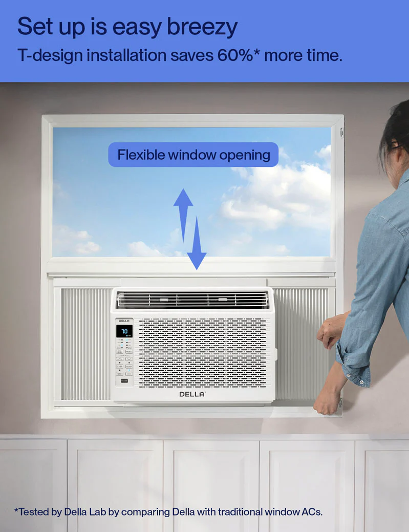 DELLA 5000 BTU Window Air Conditioner with GEO Location, WIFI & Remote Controls, Cools Up to 150 Sq. Ft. - Image 3