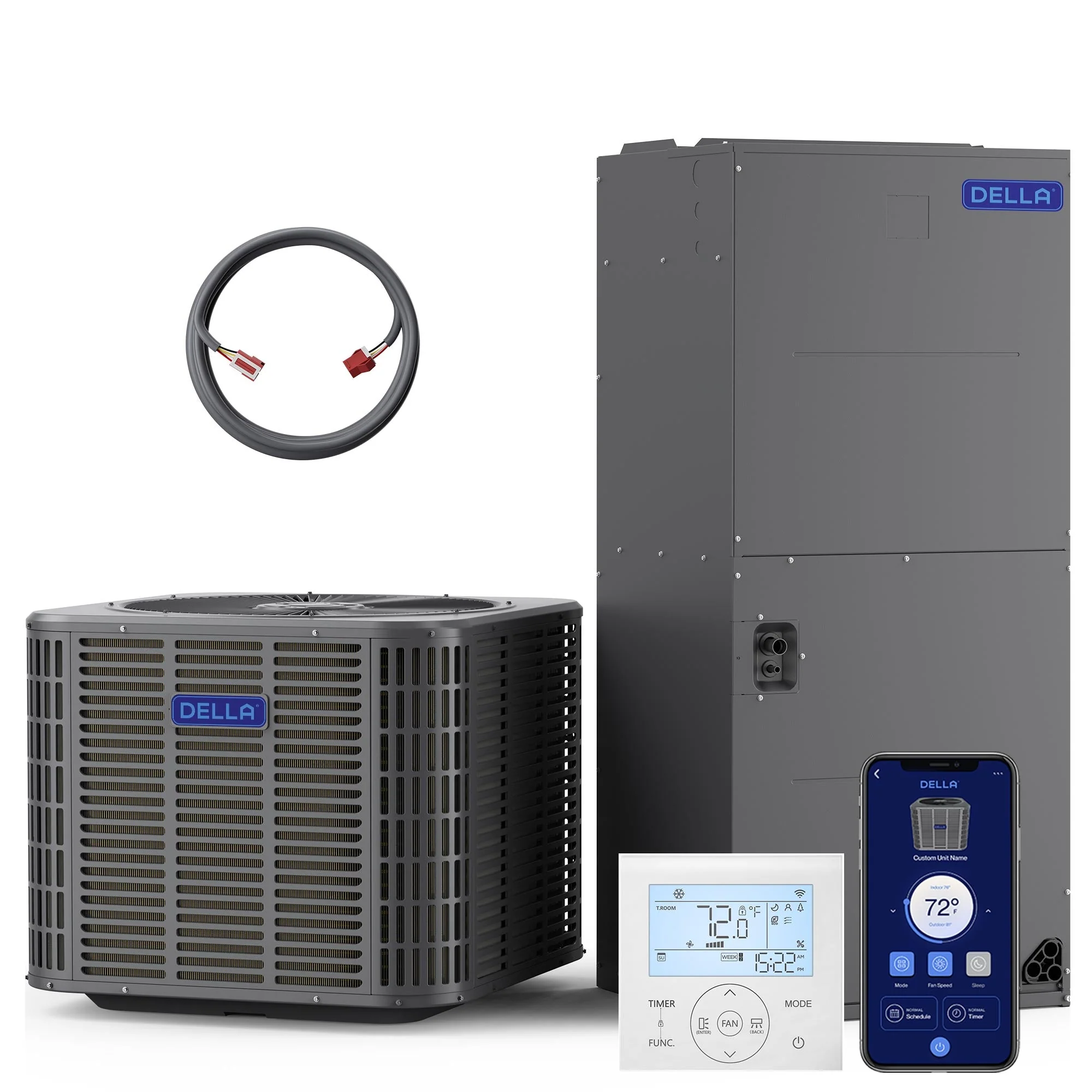 DELLA 53,000 BTU 17 SEER2 Ducted Central Air Conditioner with Air Handler - Image 141