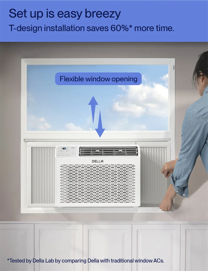 DELLA Fenestra Series 8000 BTU Smart Window Air Conditioner, Cools Up to 350 Sq. Ft - Image 3
