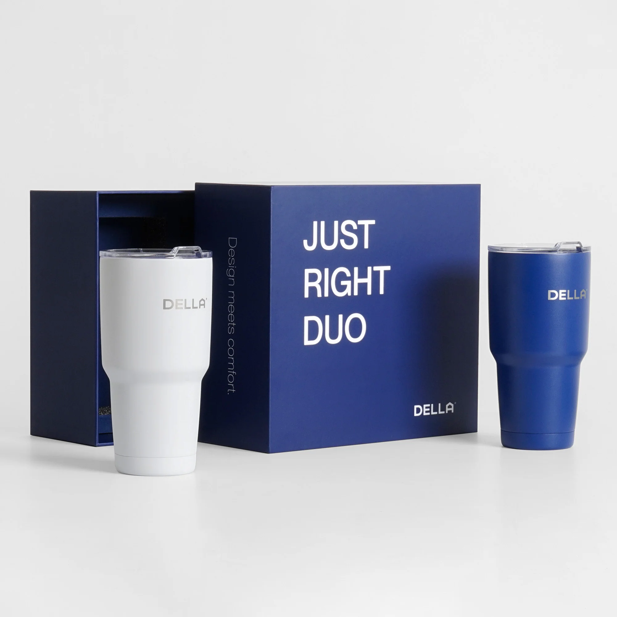 Della Tumbler Set (Blue + White) – 2pcs - Image 2