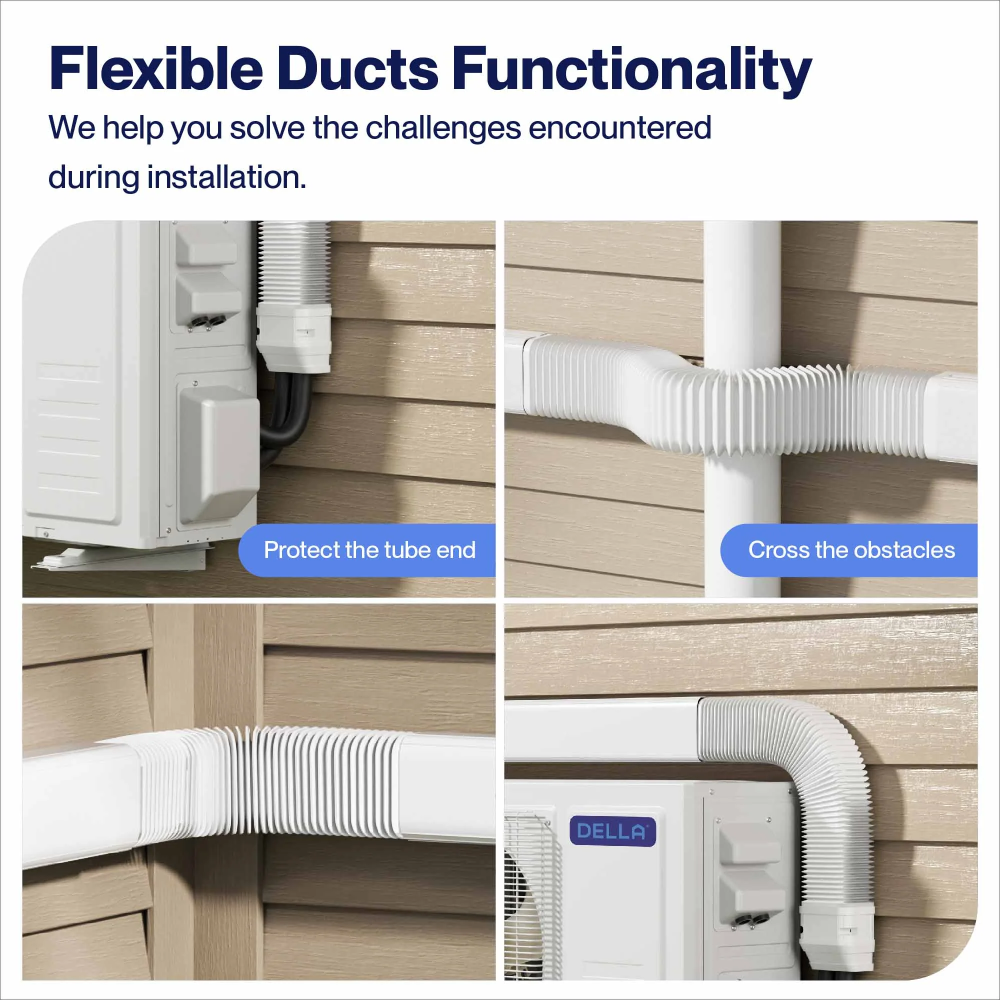 DELLA Mini Split Line Set Cover with Flexible Duct - Image 31