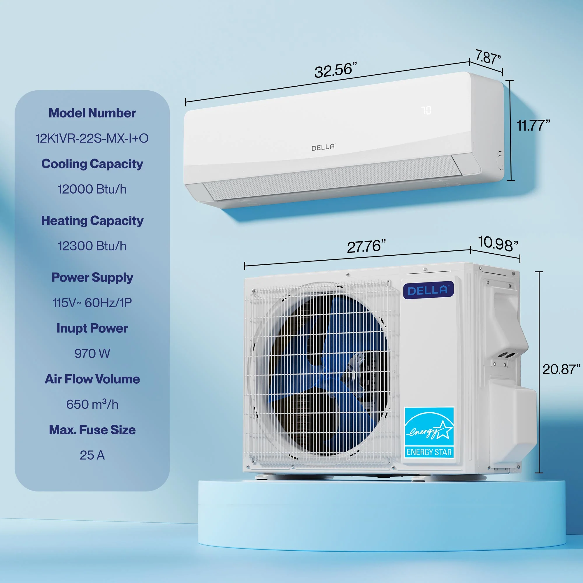 DELLA Serena CloudAir Series 12000 BTU 22 SEER2 Mini Split Heat Pump AC - Up to 550 Sq.Ft. - Image 9