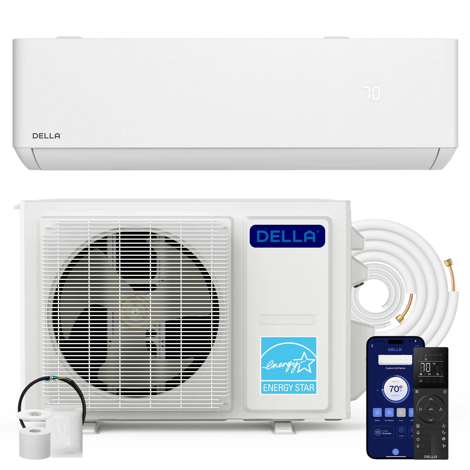 DELLA Optima Series 12000 BTU 24 SEER2 Ultra Heat Mini Split AC  - Up to 550 Sq.Ft. - Image 11