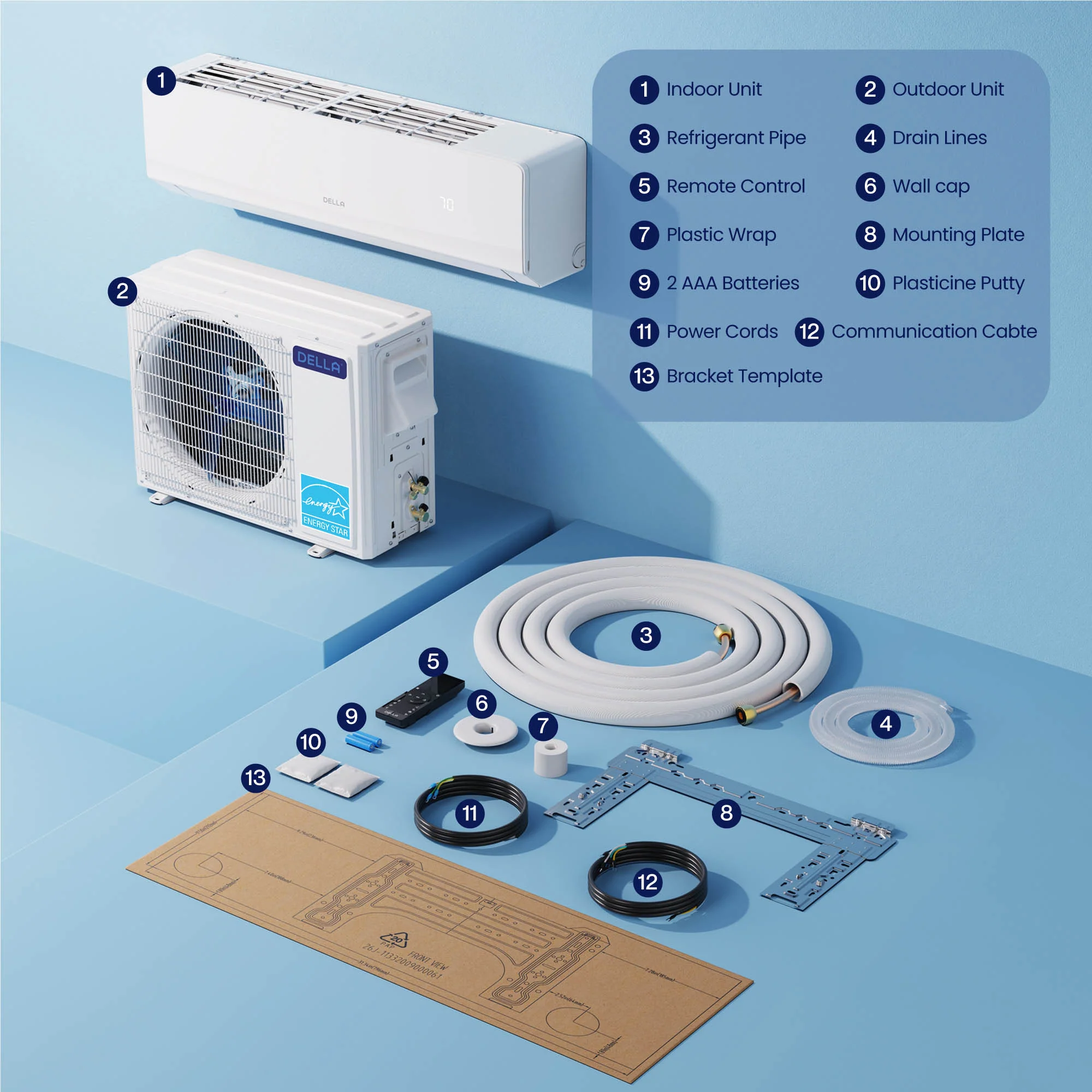 DELLA Serena Series 12000 BTU 22 SEER2 Mini-Split Heat Pump AC - Up to 550 Sq.Ft. - Image 18